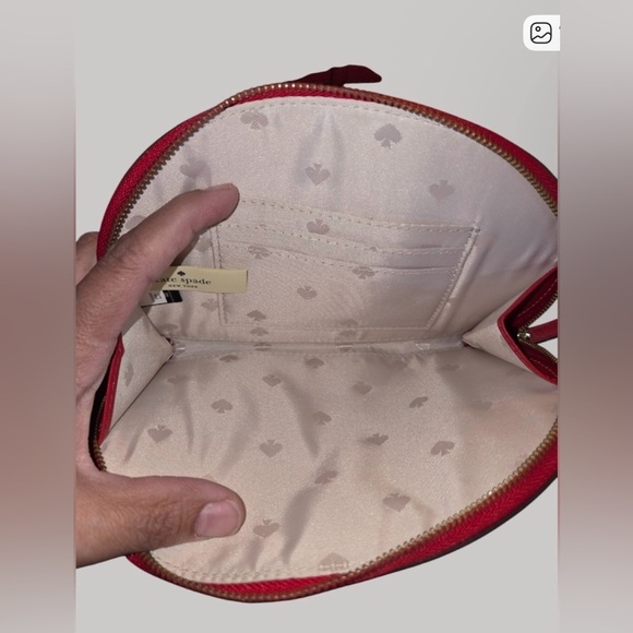 Kate Spade Jackson Street Lottie Satchel + Matching Pouch Cherry Red EUC - Picture 12 of 13